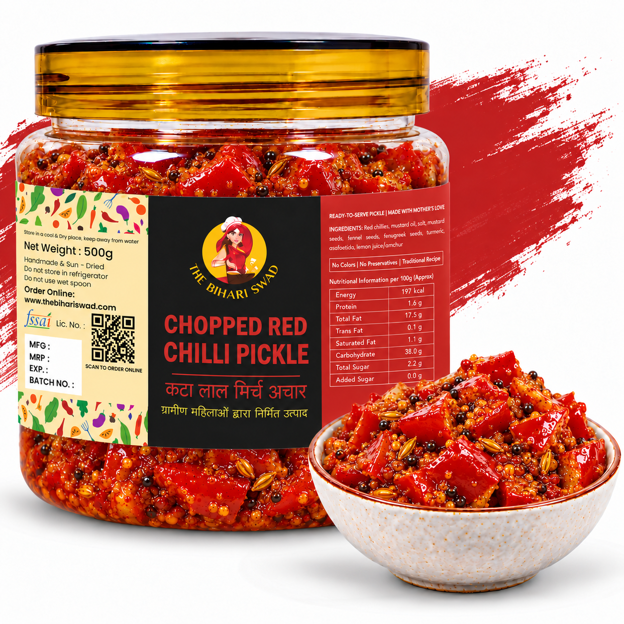Chopped Red Chilli Pickels | Lal Mirch Ka Aachar